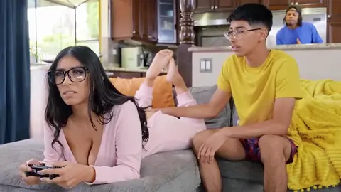 Asian dude is playing with a big booty ebony chick