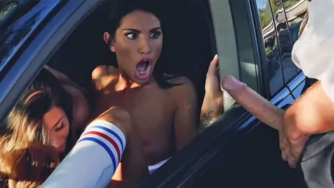 The cop shows his dick two a couple of lesbians