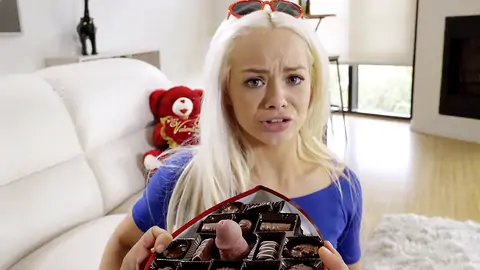 He surprises his blonde stepsister with a weird gift